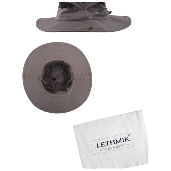 Dark Gray Unisex Sporty Camping Hiking Fishing  Outdoor Safari Hat - Picture 6 of 8